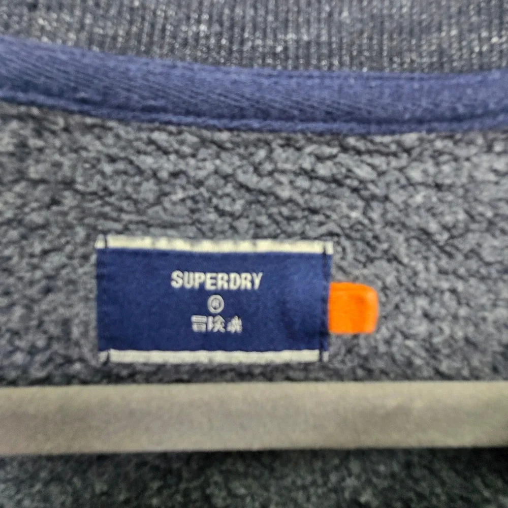 Superdry Mens Classic Crew Neck Sweatshirt Slim 2XL Orange Label Blue Athleisure